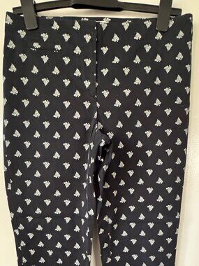 J Jill Skinny Ankle Pants Black with With Paisley US 8